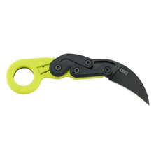 Load image into Gallery viewer, CRKT Provoke Kinematic Karambit Folding Knife Green Grivory Handle w/Black StoneWash Blade Finish
