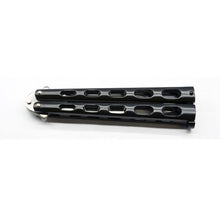 Load image into Gallery viewer, Ace Butterfly Knife Matte Black Skeletonized Handle w/Plain Satin Finish Blade
