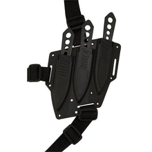 Load image into Gallery viewer, United Cutlery Lightning Bolt Black 3 Piece Throwing Set Medium w/Shoulder Sheath