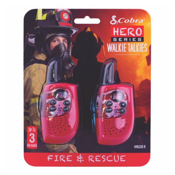 COBRA KIDS HERO SERIES 2-WAY RADIO - FIRE / RESUCE - RED