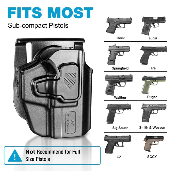 Gunflower Universal OWB index release Holster for Sub-Compacts