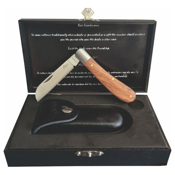 ENLAN BILTONG-BOK PRES WITH GEN.LEATH HOLSTER & WOOD BOX