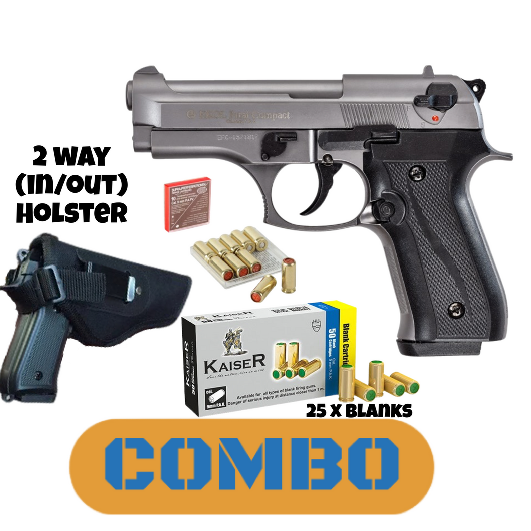 Ekol Firat Compact Fume 9mm blank/pepper pistol + 25 blanks + holster