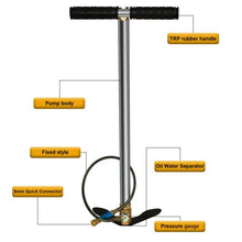 Load image into Gallery viewer, 4500PSI 300bar 30mpa Hand Operated Air Pump Stainless Steel Three Stage
