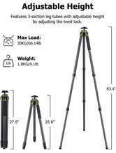 Load image into Gallery viewer, Trakiom Tripod picatinny/arca 65cm to 160cm Carbon
