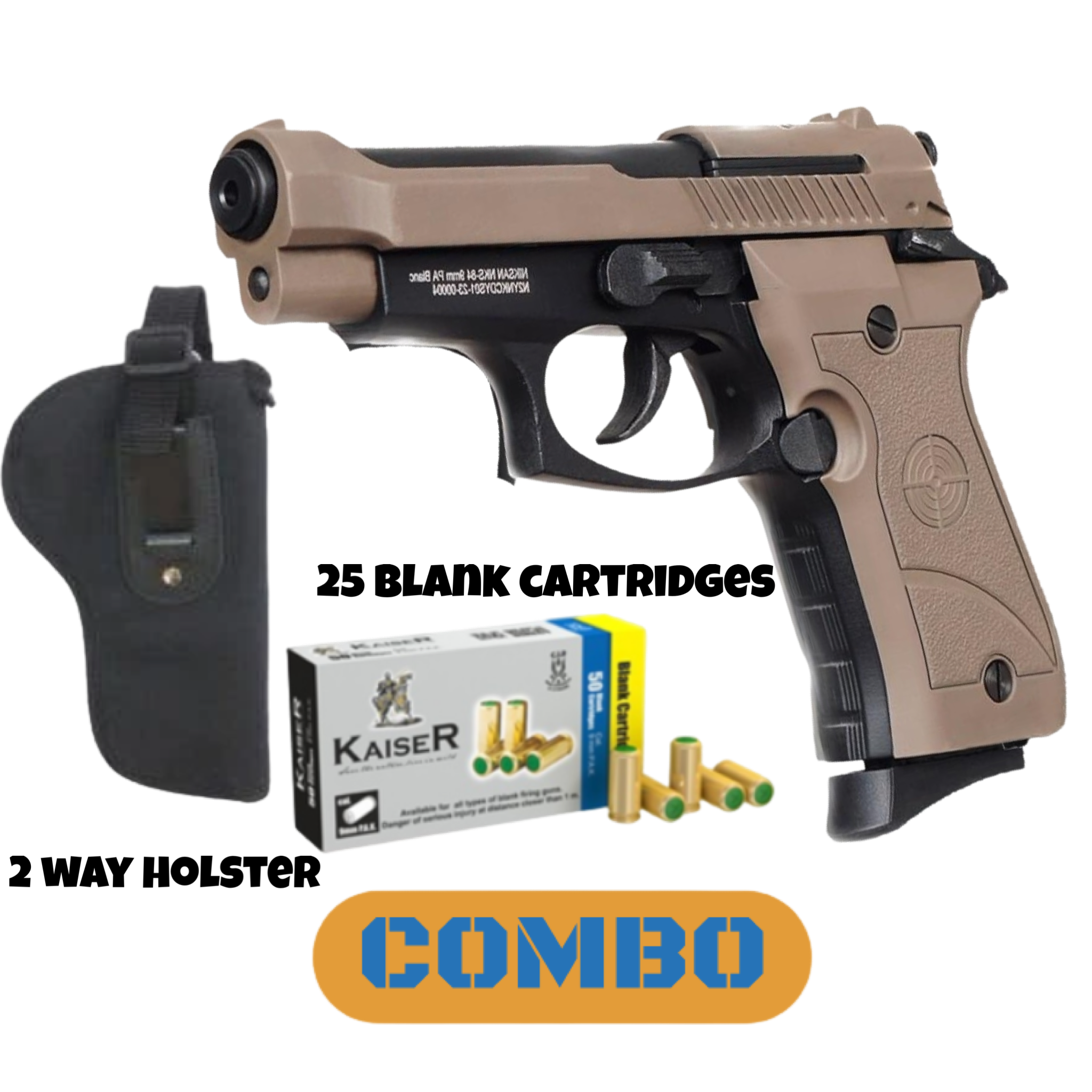Niksan bp84 Coyote Combo (pistol+case+25cartridges+holster