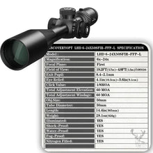 Load image into Gallery viewer, Discovery LHD 6-24X50 SFIR FFP-L scope
