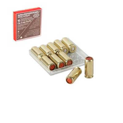 Wadie 9mm PA.P.V Pepper Cartridges box of 10( Read Description Before Purchasing)