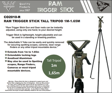 Load image into Gallery viewer, RAM TRIGGER STICK Gen 3 TALL TRIPOD 1.65M
