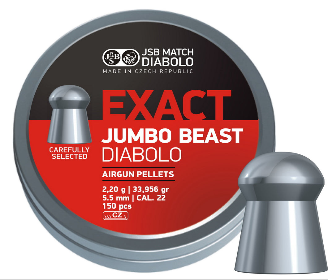 JSB Diabolo Jumbo Exact Beast Pellets .22/5.52 mm - 150 Pieces