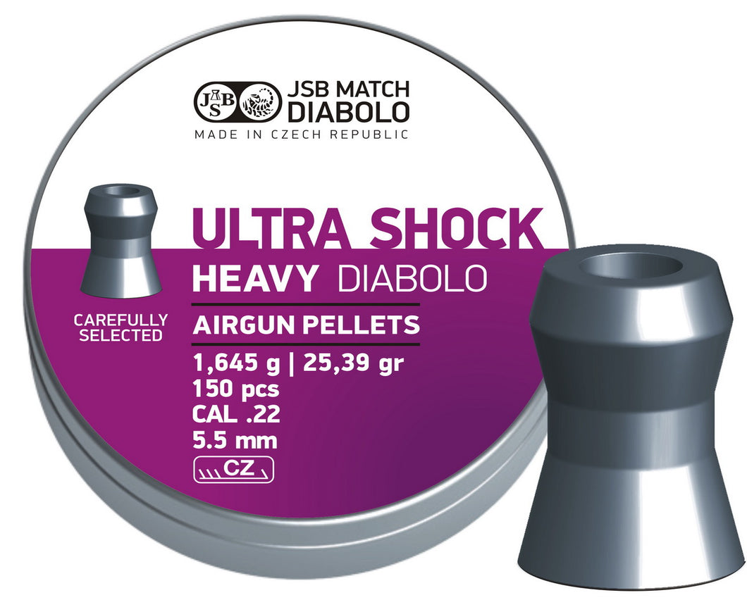 JSB Diabolo Heavy Ultra Shock Pellets .22/5.50 mm - 150 Pieces