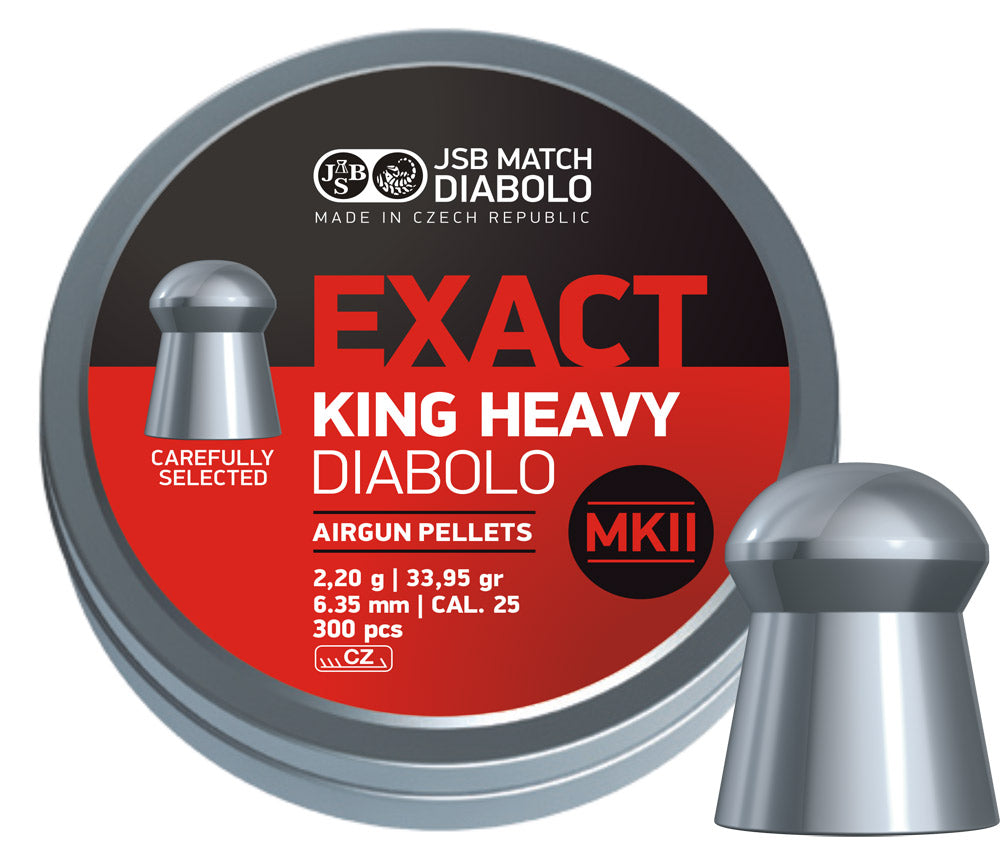 JSB Diabolo Exact King Heavy MKII Pellets .25/6.35mm 33.95gr 300s