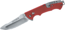 Load image into Gallery viewer, Gerber Hinderer Rescue Knife 3.5&quot; Blunt Tip Serrated Blade, Seat Belt Cutter, Window Breaker, Oxygen Tank Wrence and Tool Kit

