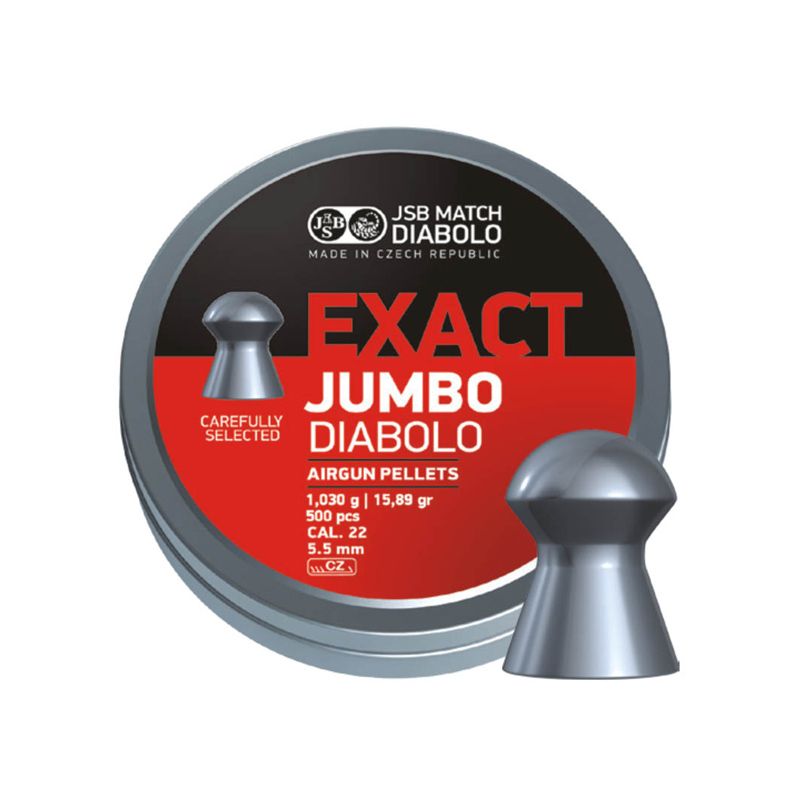 JSB Diabolo Jumbo Exact Pellets .22/5.52 mm - 500 Pieces