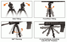 Load image into Gallery viewer, UTG HEAVY DUTY RECON BIPOD 8-12 INCH ADJUSTABLE 360-DEGREE
