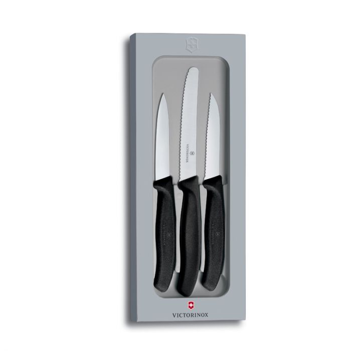 Victorinox Swiss Classic 3 Piece Paring Set in Gift Box - Black