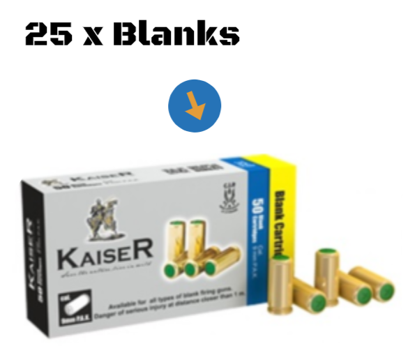 9mm Cartridge pack (25 blanks) (read The Description Below Before Purchasing)