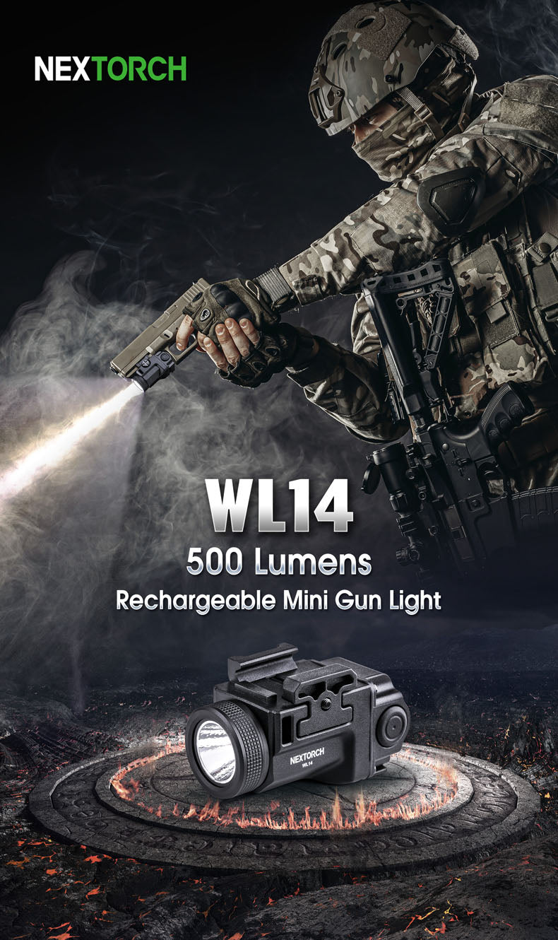Nextorch WL14 500 Lumens Rechargeable Mini Tactical Light – Karani