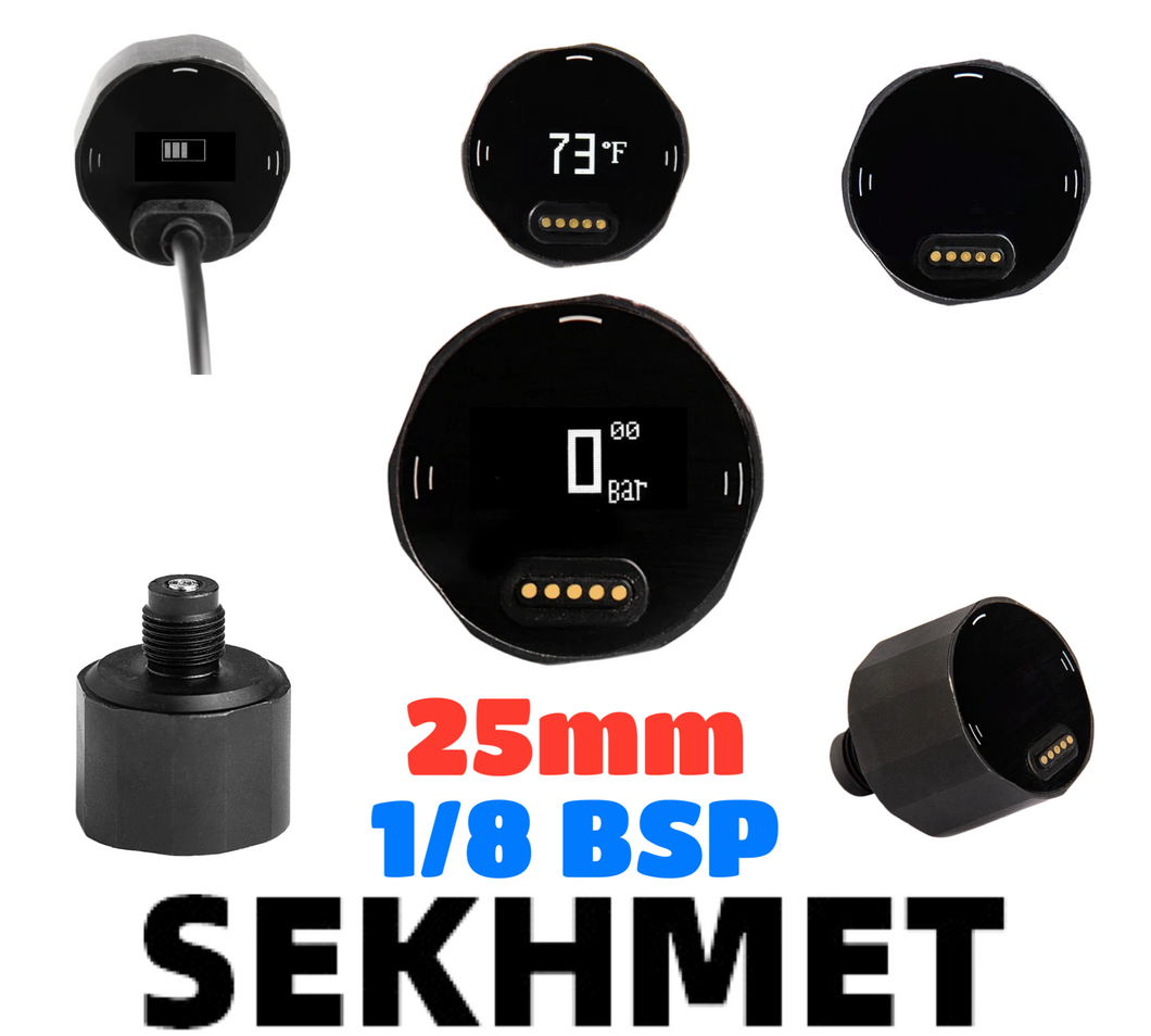 Sekhmet Digital Gauge (manometer) 25MM Black 1/8 BSP