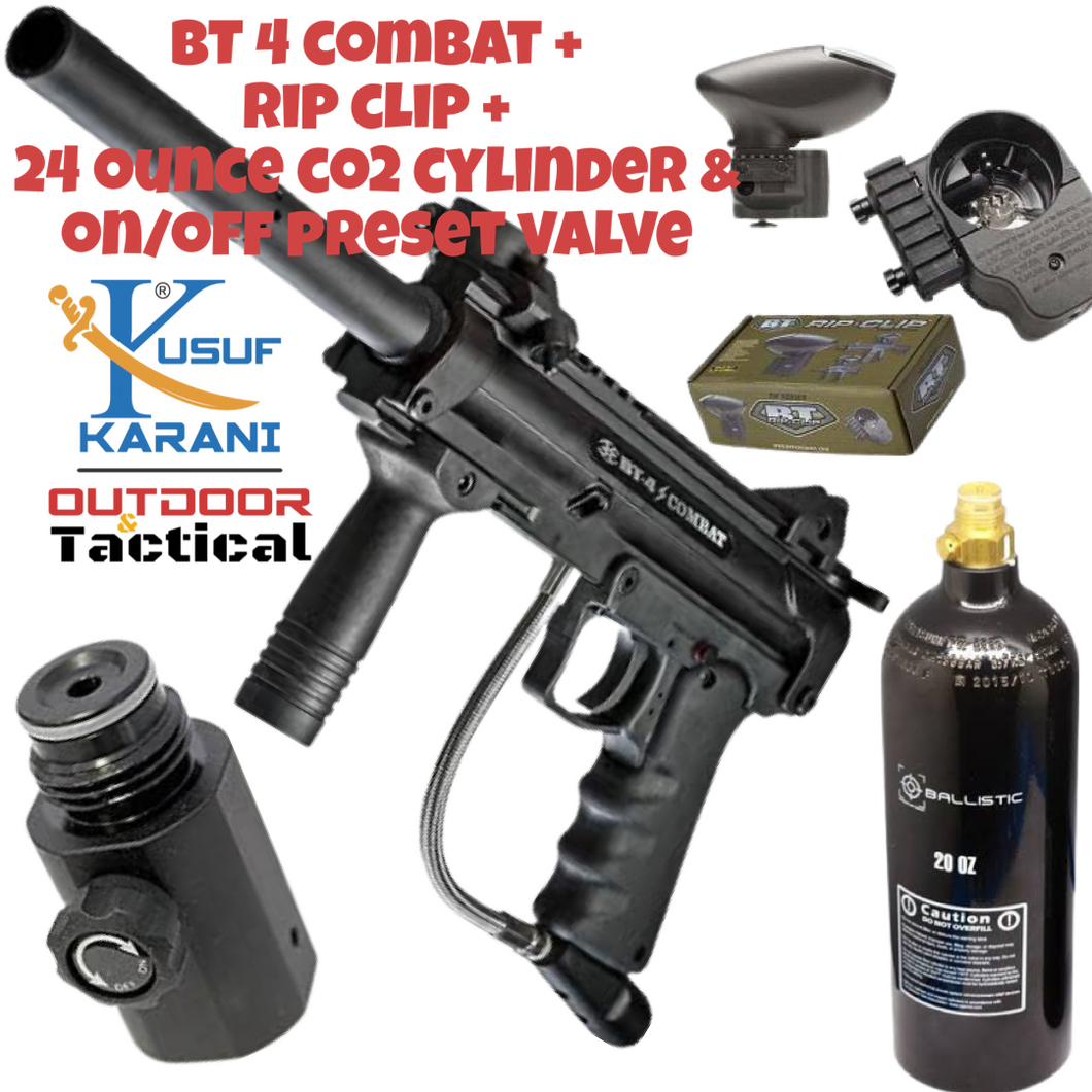 Riot combo (BT4 Comabt Slice+Rip Clip+cylinder+on/off valve+20 pepper + 200 nylon)