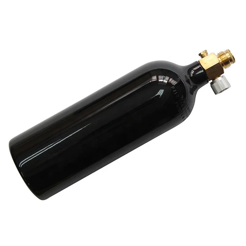 Co2 cylinder with on/off valve