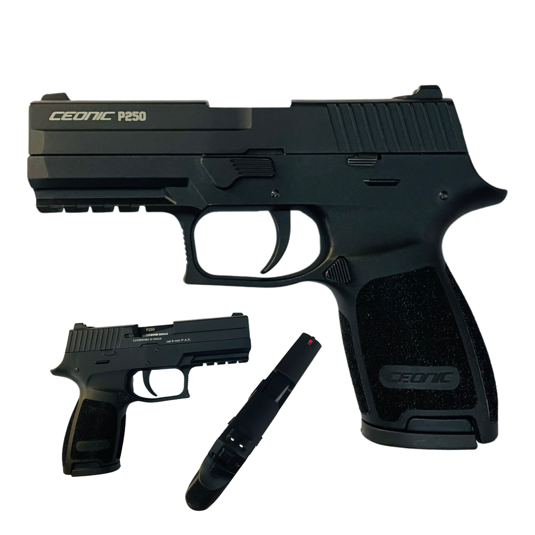 Ceonic p250 black blank pepper 9mm pistol