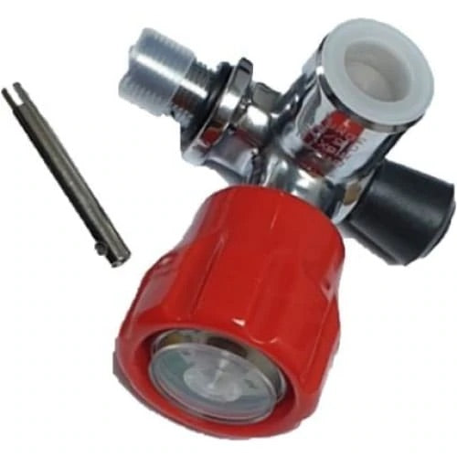 Cylinder valve with gauge 300bar din m18