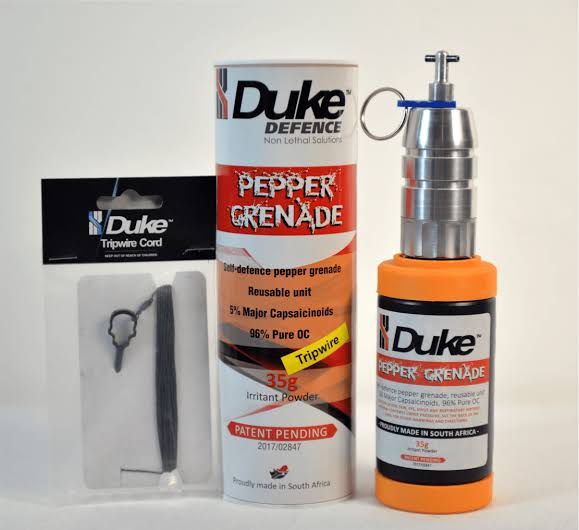 Duke Defence Tripwire Pepper Grenade Storm Kit (pre filled, ready to set, Non Spooned Core)