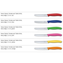 Load image into Gallery viewer, Victorinox Swiss Classic Tomato/Steak Knife Serrated Set of 6 Assorted Colours - Giftbox
